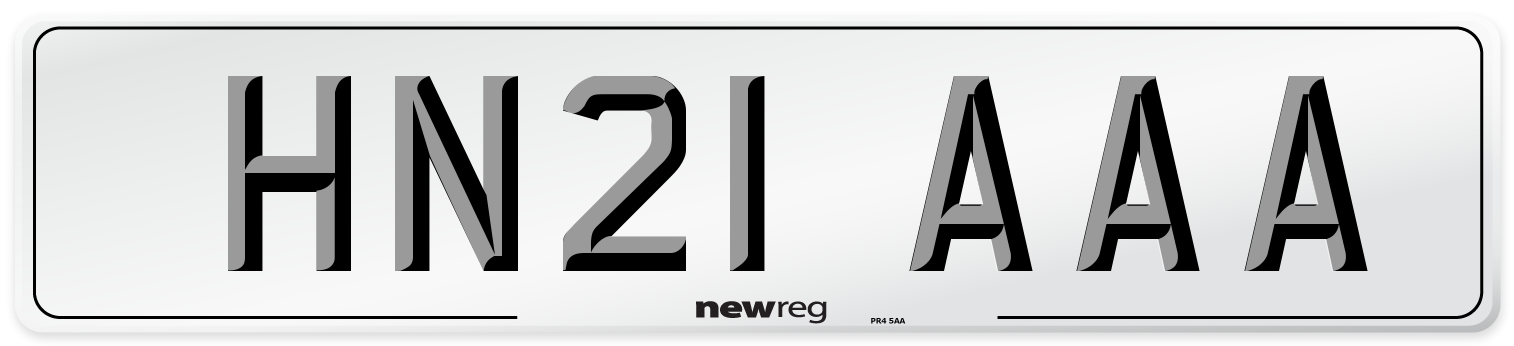 HN21 AAA Number Plate from New Reg